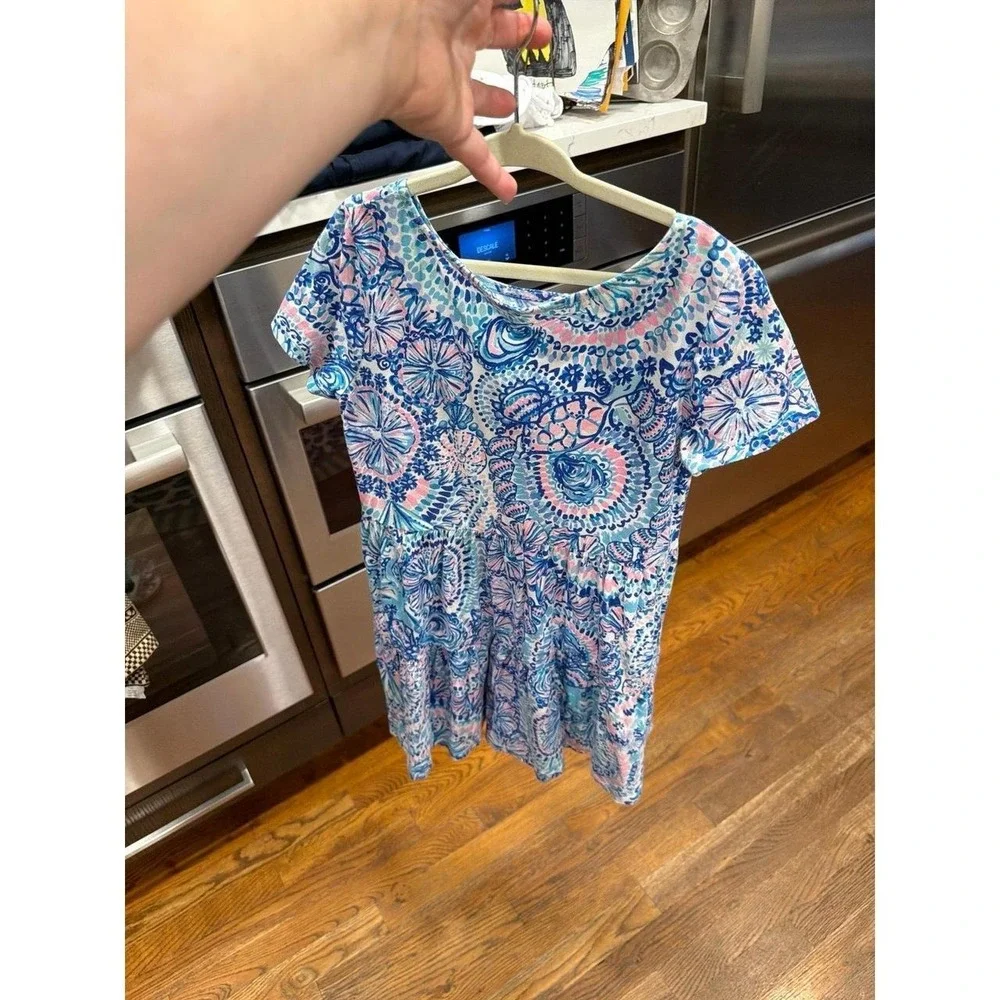 Lilly‎ Pulitzer girls' Geanna short-sleeve dress ocean girls 6-7
